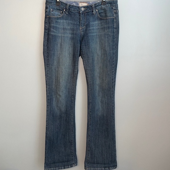 EUC Paige Benedict Canyon Relaxed Fit Embroidered Pocket Jeans Size 31 - Picture 2 of 9